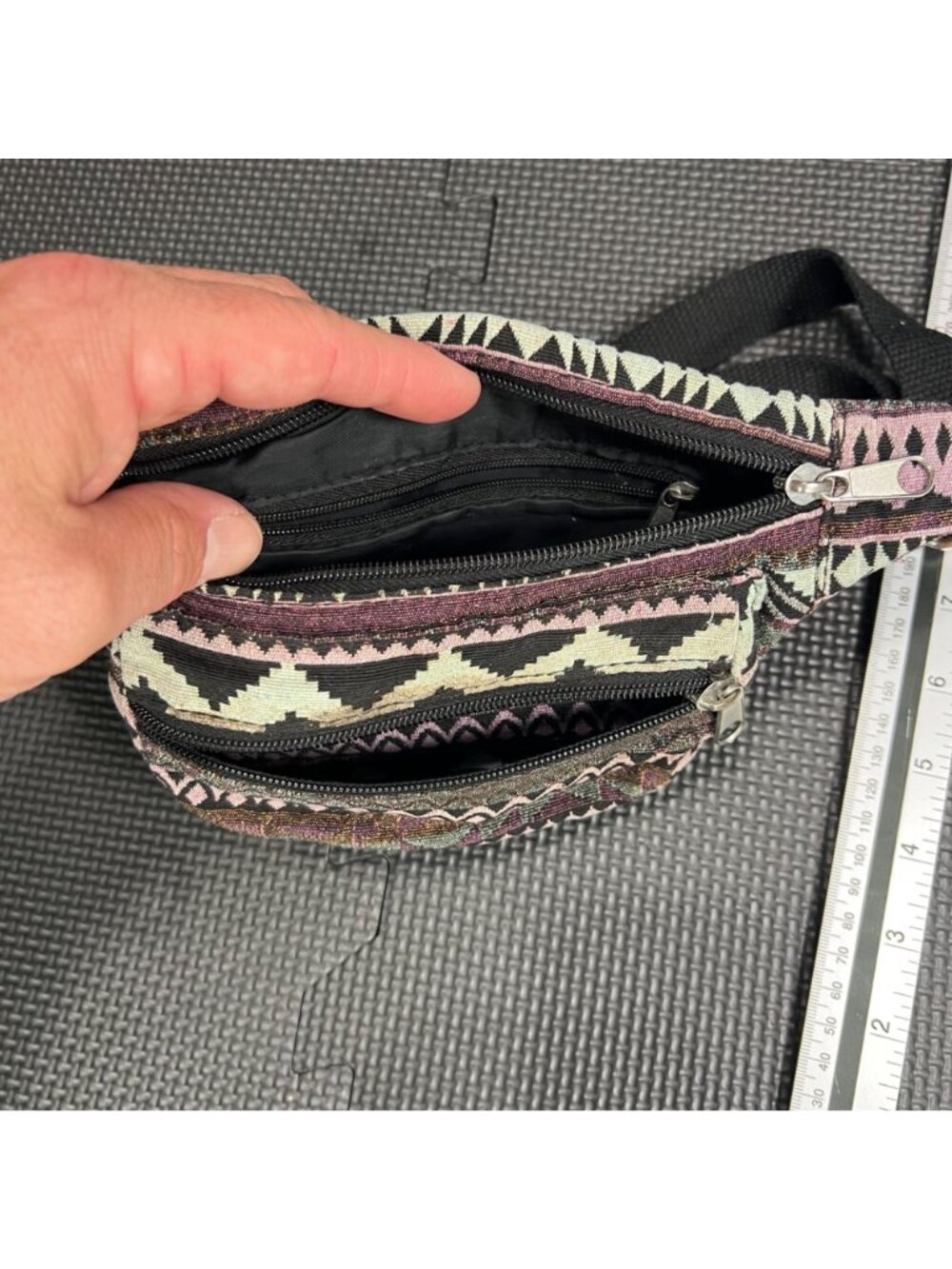 Tribal Print Adjustable Waist Fanny Pack With Multiple Zipper Pockets Festival B - Picture 2 of 5